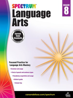 cover image of Spectrum Language Arts, Grade 8